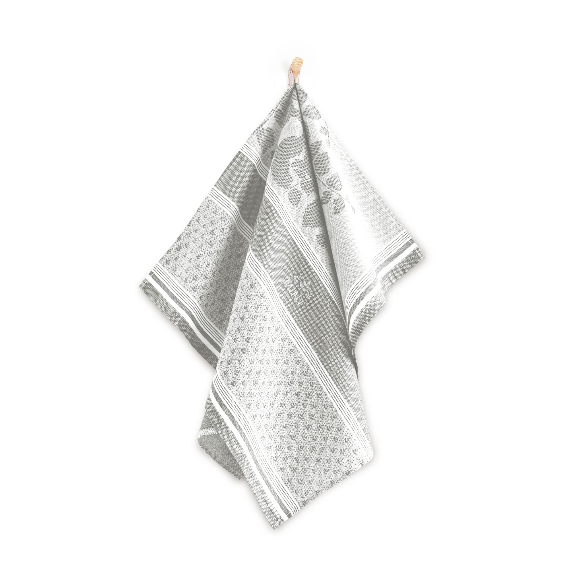Zwoltex – Juego de Toallas de Cocina, 10 paños de Cocina 50x70cm Hierbas, paños absorbentes, 100% algodón orgánico 200g/m2, Toallas de algodón con Certificado Oeko-Tex - Verde/Beige/Gris