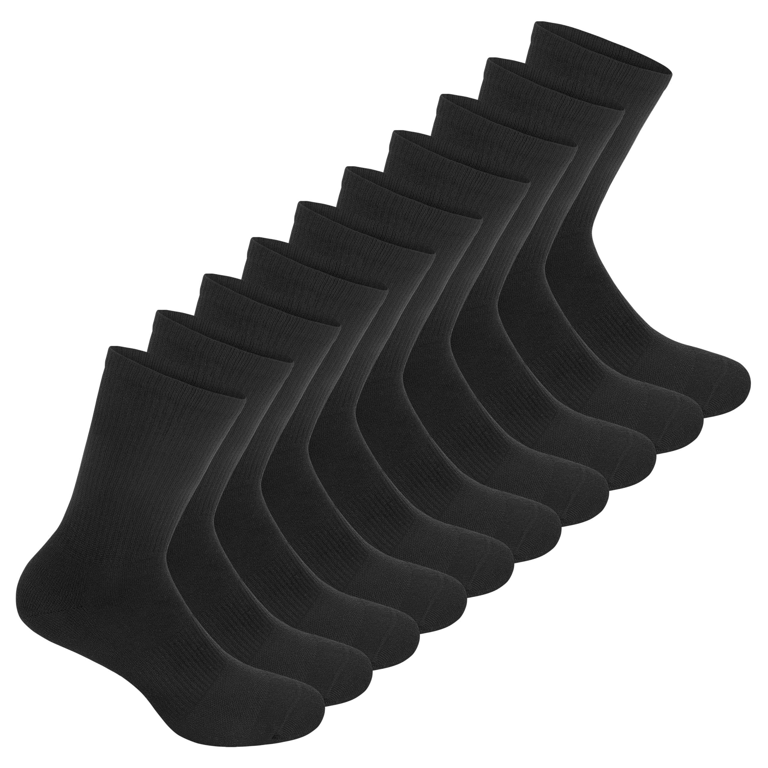 NYME Tennissocken Damen Herren 6-10 Paar - Socken Herren Atmungsaktive & Gepolsterte Sportsocken - Baumwolle Schwarze und Weiße Socken - 4 Größen (35-50)