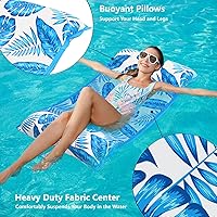 Vista 3 de Jasonwell Water Hammock Pool Floats - 2PACK Fabric Inflatable Pool Hammock Float Floaties 4 in 1 (Saddle Lounge Chair Drifter) Lake Beach Floating