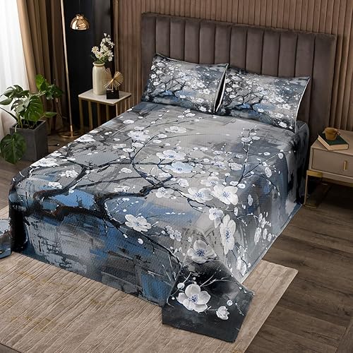 Miniatura 7 de Juego de ropa de cama de 3 piezas con diseño de espirales geométricos para mujer, ropa de cama ligera, color gris y negro, juego de colcha moderna y