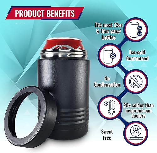 Miniatura 4 de We The People Constitution - Enfriador de latas aislado de acero inoxidable de doble pared, capacidad para latas de 12 o 16 onzas o botellas de 12