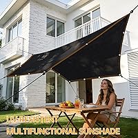 Vista 4 de TOTOZAKUL Shade-Cloth-Cloth-70% para plantas de jardín, 7 x 7 pies, lona de malla negra con ojales, toldo para pérgola al aire libre, patio, flores