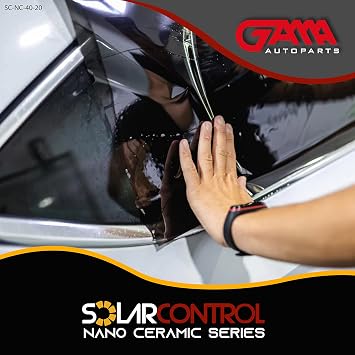 Ceramic Window Tint 5% VLT 40 x 100FT Roll - Nano Ceramic Car Window Film, 90% Heat & Infrared (IR) Rejection, 99% UV Block, 2 Ply Scratch Resistant, Universal Fit Car Truck SUV - SOLARCONTROL
