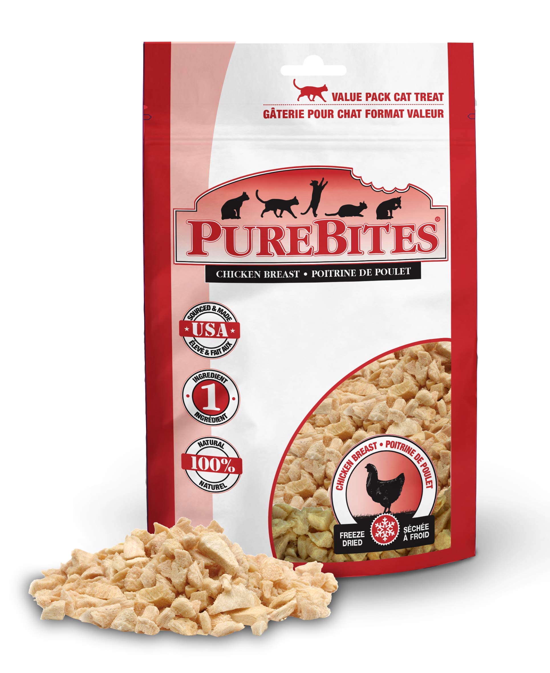 PureBites Freeze Dried Chicken Breast Cat Treats, Made in USA - 2.3 Ounce (Pack of 1)