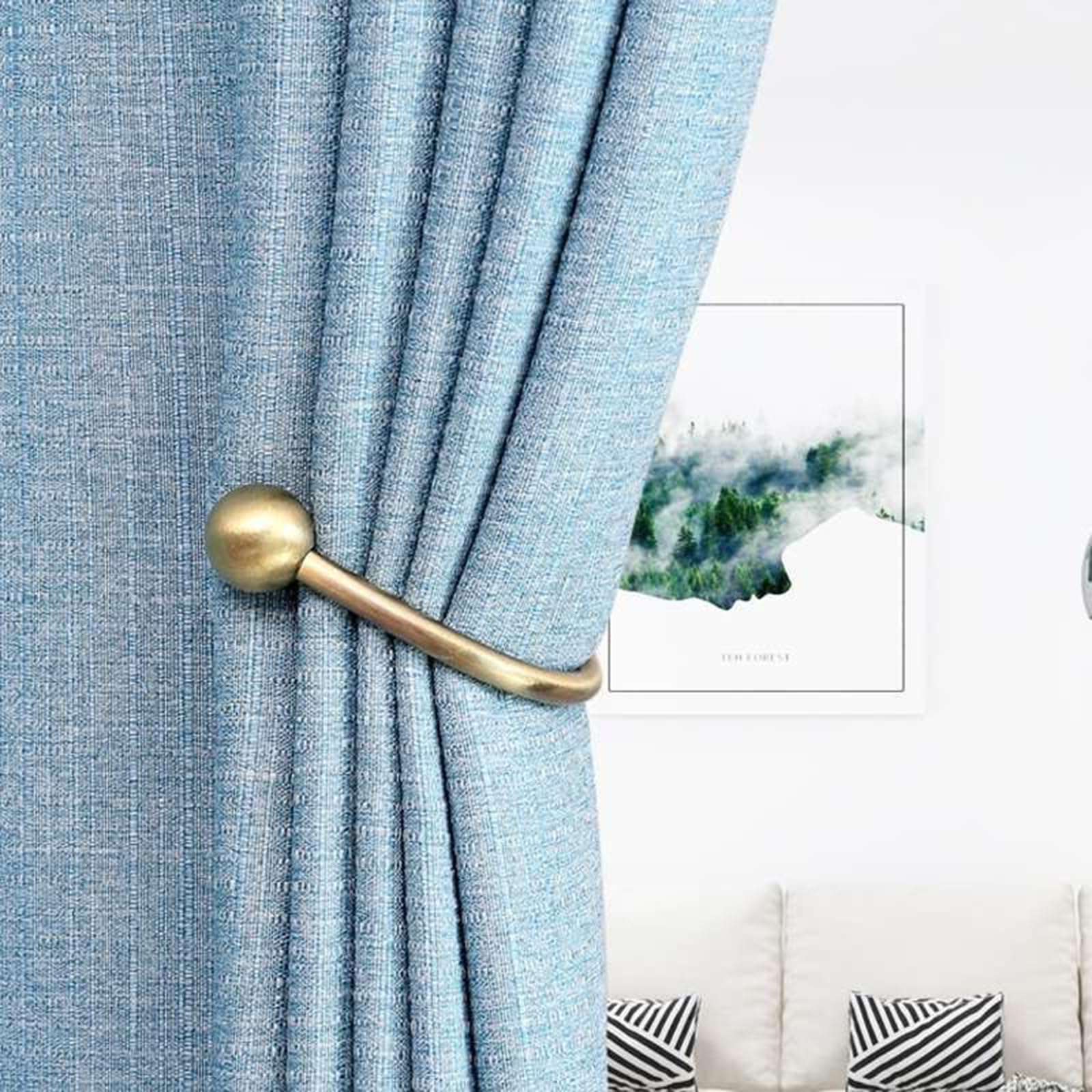 Desuibao 4 Pack Curtain Drapery Holdbacks, Curtain Pull Backs Wall Mount, Metal Tieback Hooks, Window Treatment Holdbacks - Image 2
