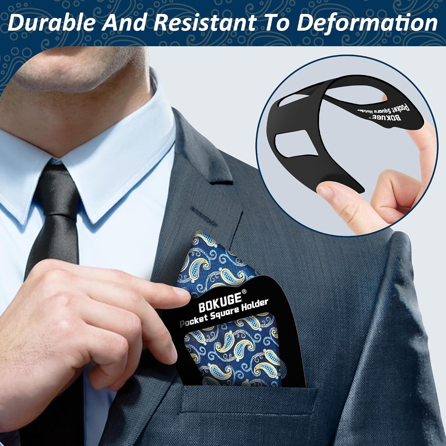 Pocket Square Holder,Fashionable Suit Accessories for Men