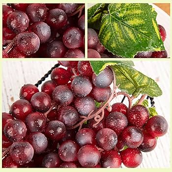 Amazon.co.jp: CLESDF 人工赤ぶどう 8束 フェイク 本物そっくり