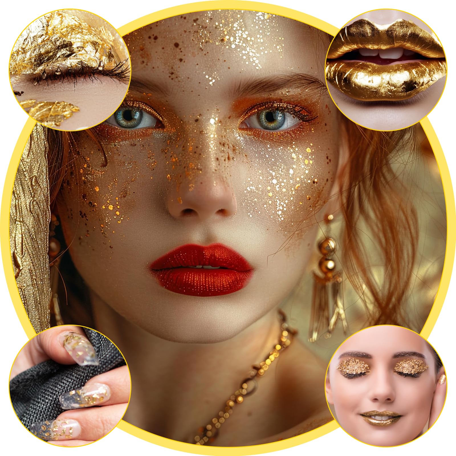 Fiocchi Lamina Oro Per Decorazione - Per Torte, Nail Art, E Craft, Non Commestibili - Foto 4