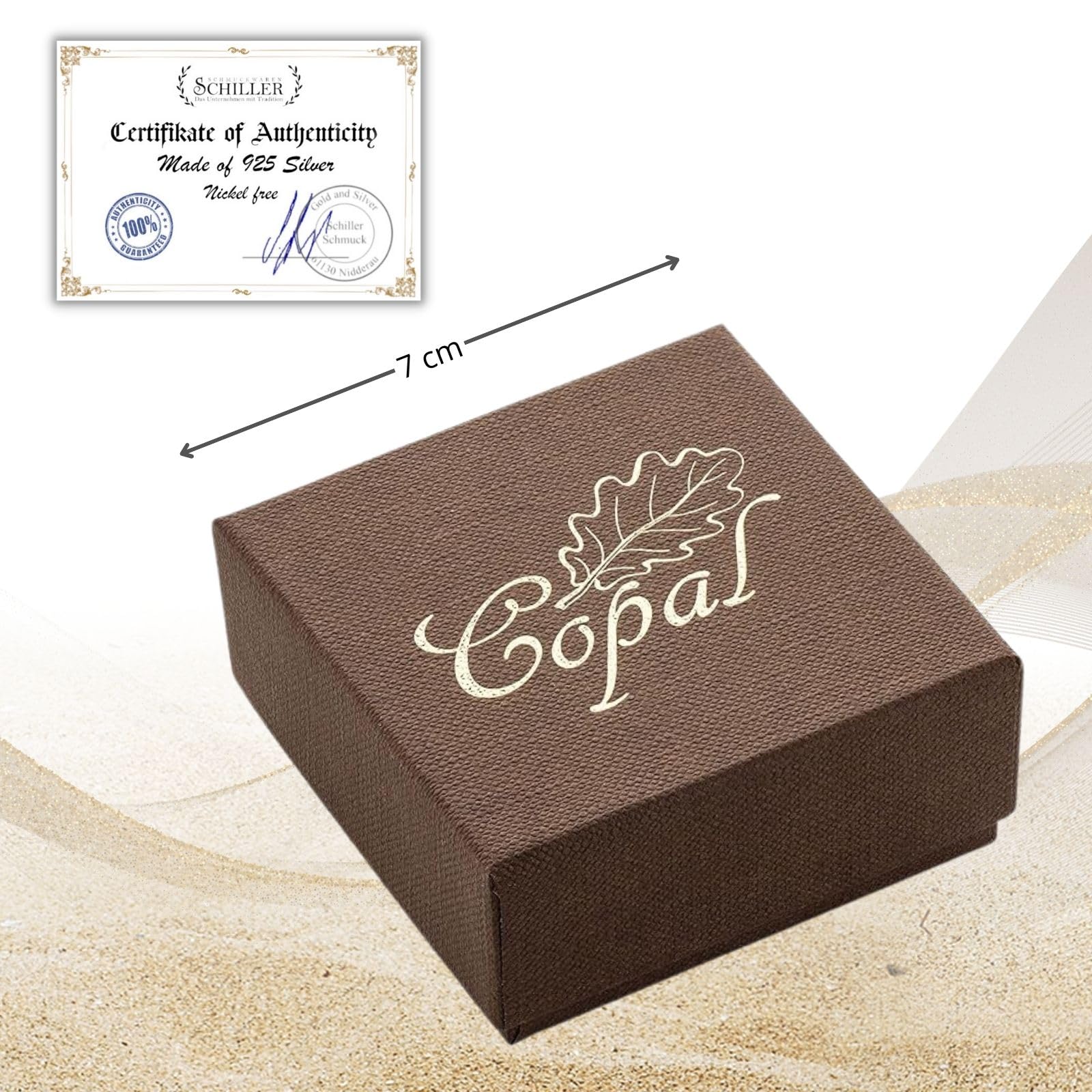 Copal Collana Con Pendente In Ambra A Goccia Il Lunghezza Regolabile Argento