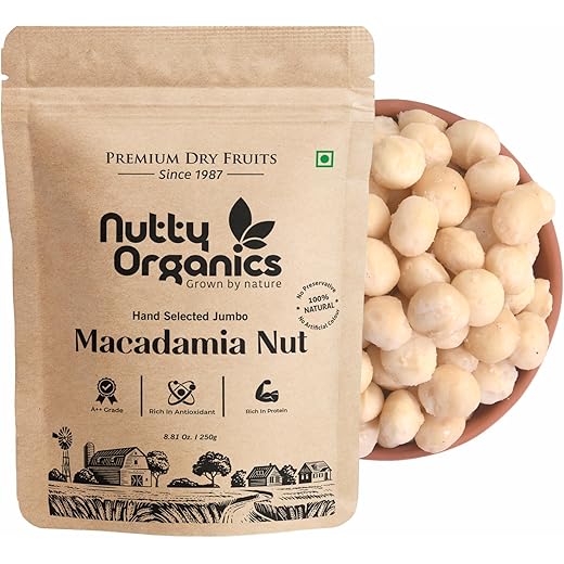 NUTTY ORGANICS Macadamia - Grade A 250 GM