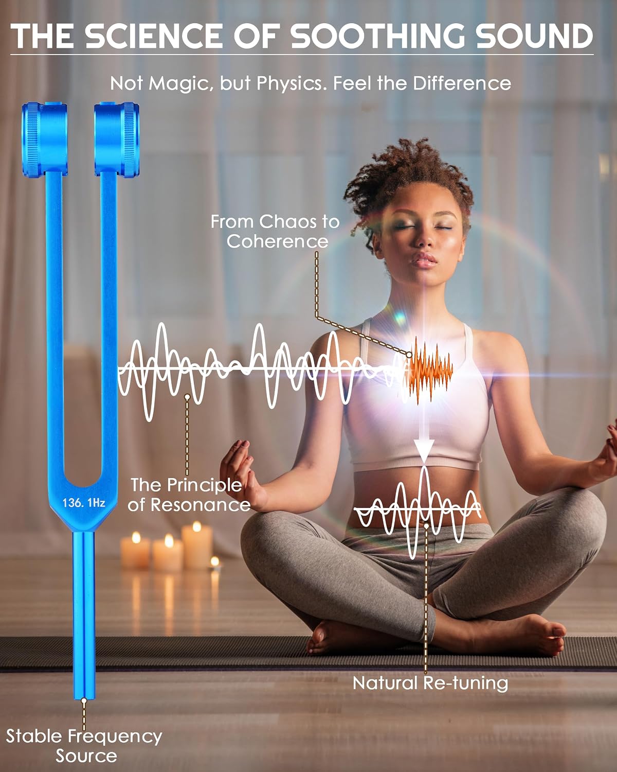 8 PCS Tuning Forks for Healing Set, Weighted Rainbow Color Chakra Frequencies (126Hz-272Hz) with Aluminum Box & Activator - Sound Therapy Kit for Meditation, Yoga, Stress Relief