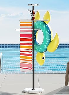 Natural Marble Outdoor Towel Rack with Weighted Base, KES 5-Feet Pool To...