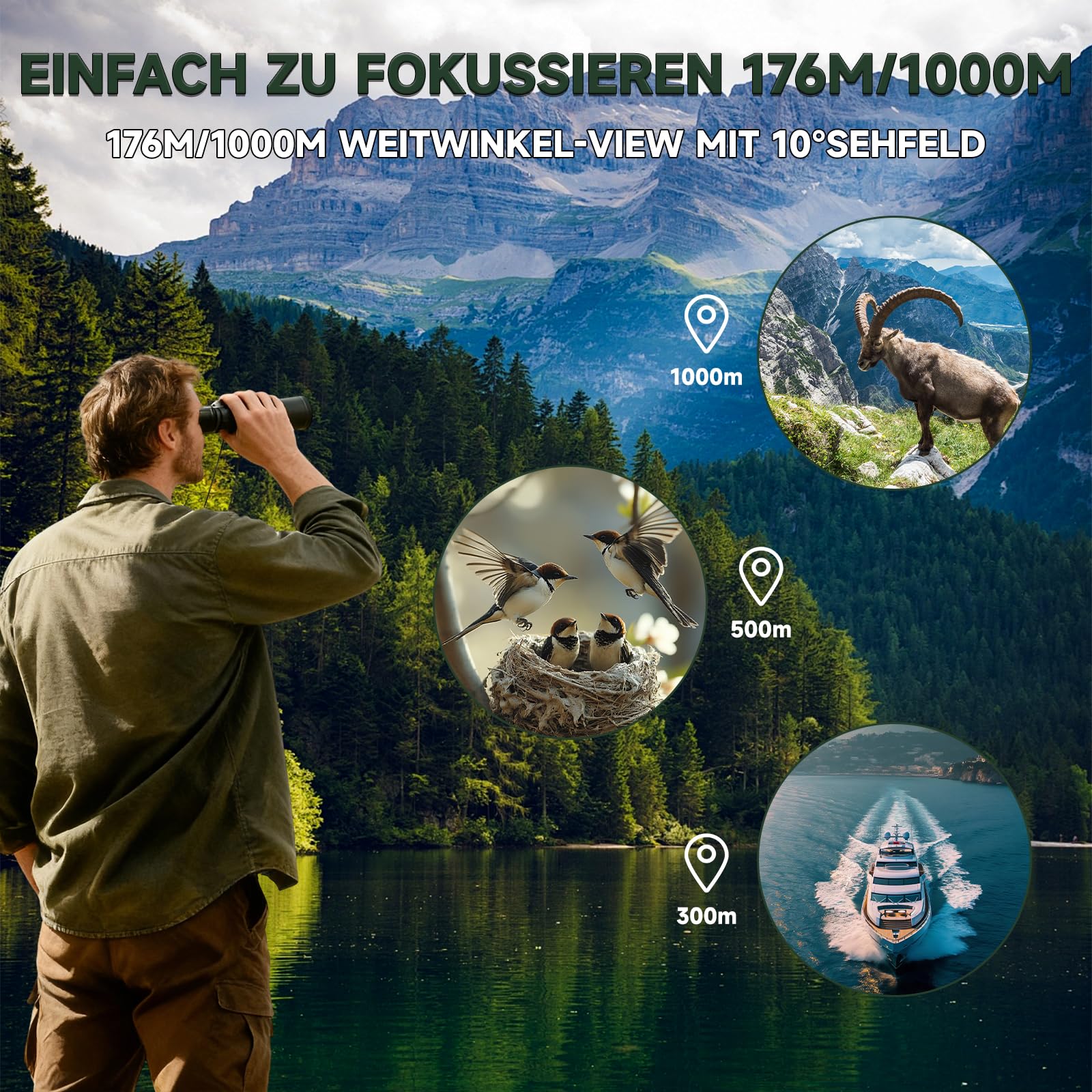 7x32 Monokular FMC Wasserdicht Stickstoffgefüllt – Kompakt Fernrohr für Vogelbeobachtung, Wandern, Konzerte