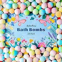 RelaxRose 54 Pack Handmade Bath Bombs: 11 Colors, 9 Scents, Natural Fizzy Relaxation for Spa Baths & Gifts