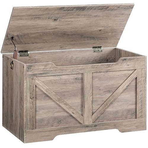 HOOBRO Storage Bench, 29.5” Retro Wooden Storage Chest with U-Shaped