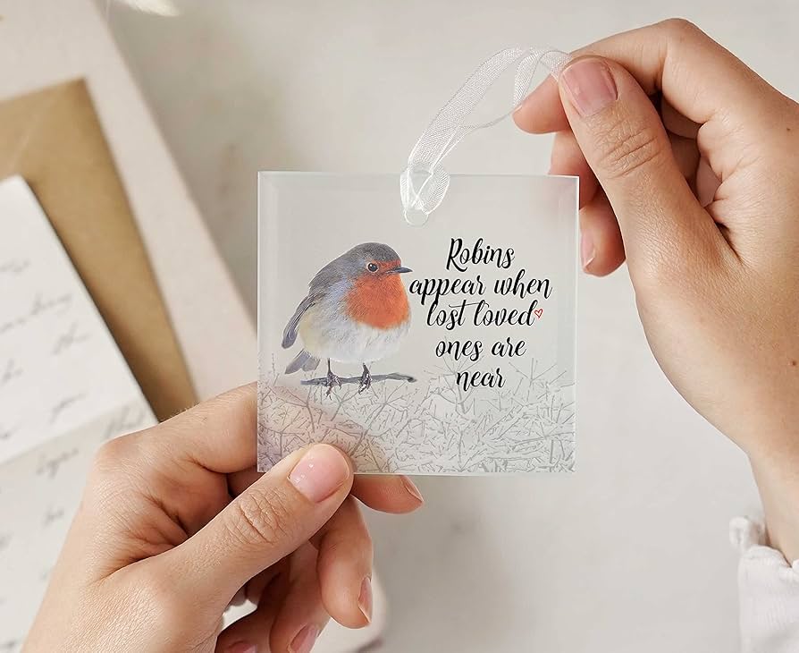 Robins appear when loved ones are near christmas decoration Clearance
