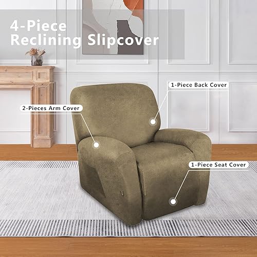 Vista 167 de molasofa Fundas de cuero para sillas reclinables, fundas para sillas reclinables grandes para silla reclinable, 4 piezas, fundas lavables que se