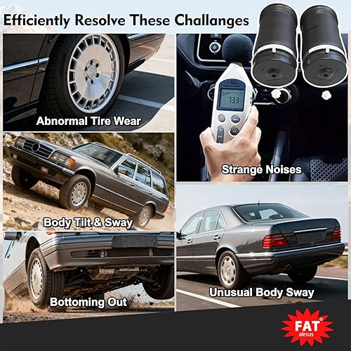 Miniatura 7 de Bolsas de resorte de suspensión neumática trasera izquierda derecha compatibles con Mercedes-Benz W164 X164 W166 X166 2007-2019 GL320 GL350 GL450