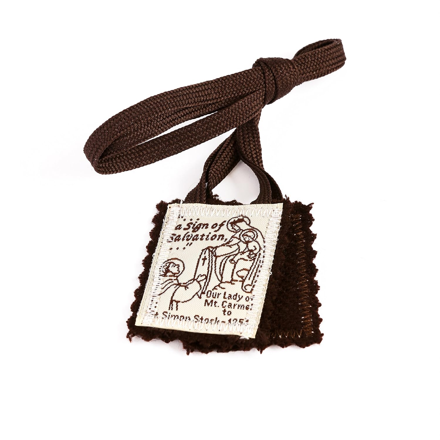 Brown Scapular Mt. Carmel 100% Wool Made in USA Handmade Quality (Single) - Image 6