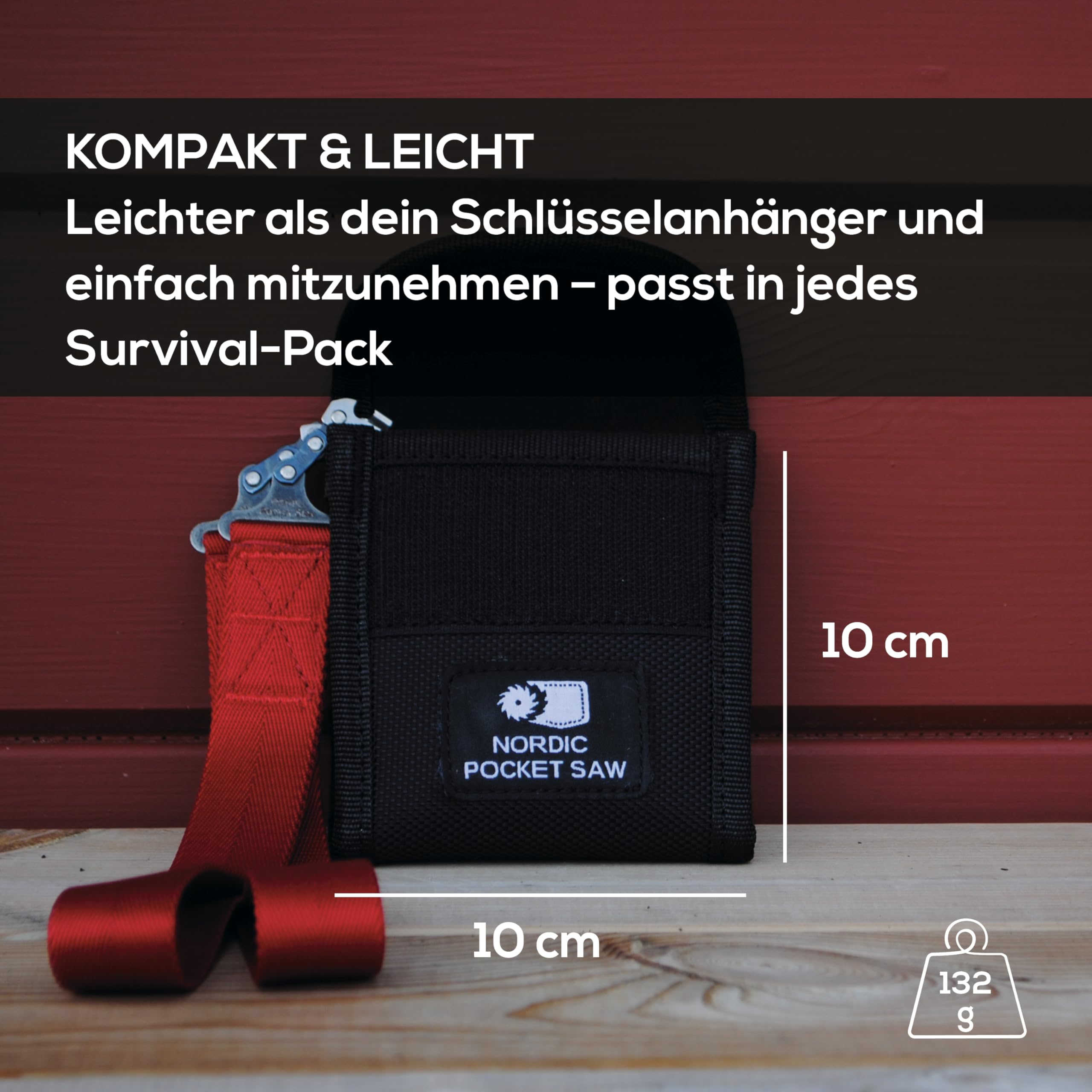 Nordic Pocket Saw Handkettensäge 65 cm - Original - Kompakte Handsäge mit Nylontasche für Wandern & Camping - Hand Kettensäge - Outdoor Säge Survival - Seilsäge Holz