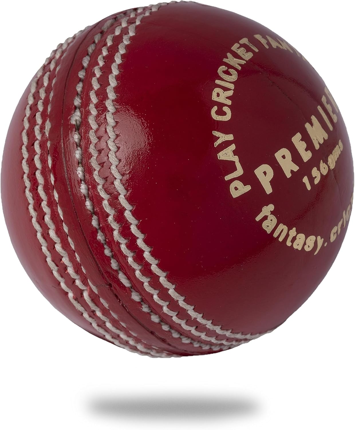 Cricket Ball Premier Red Leather Red 5.5oz (1-Pack/3-Pack/6-Pack) for Seniors Match