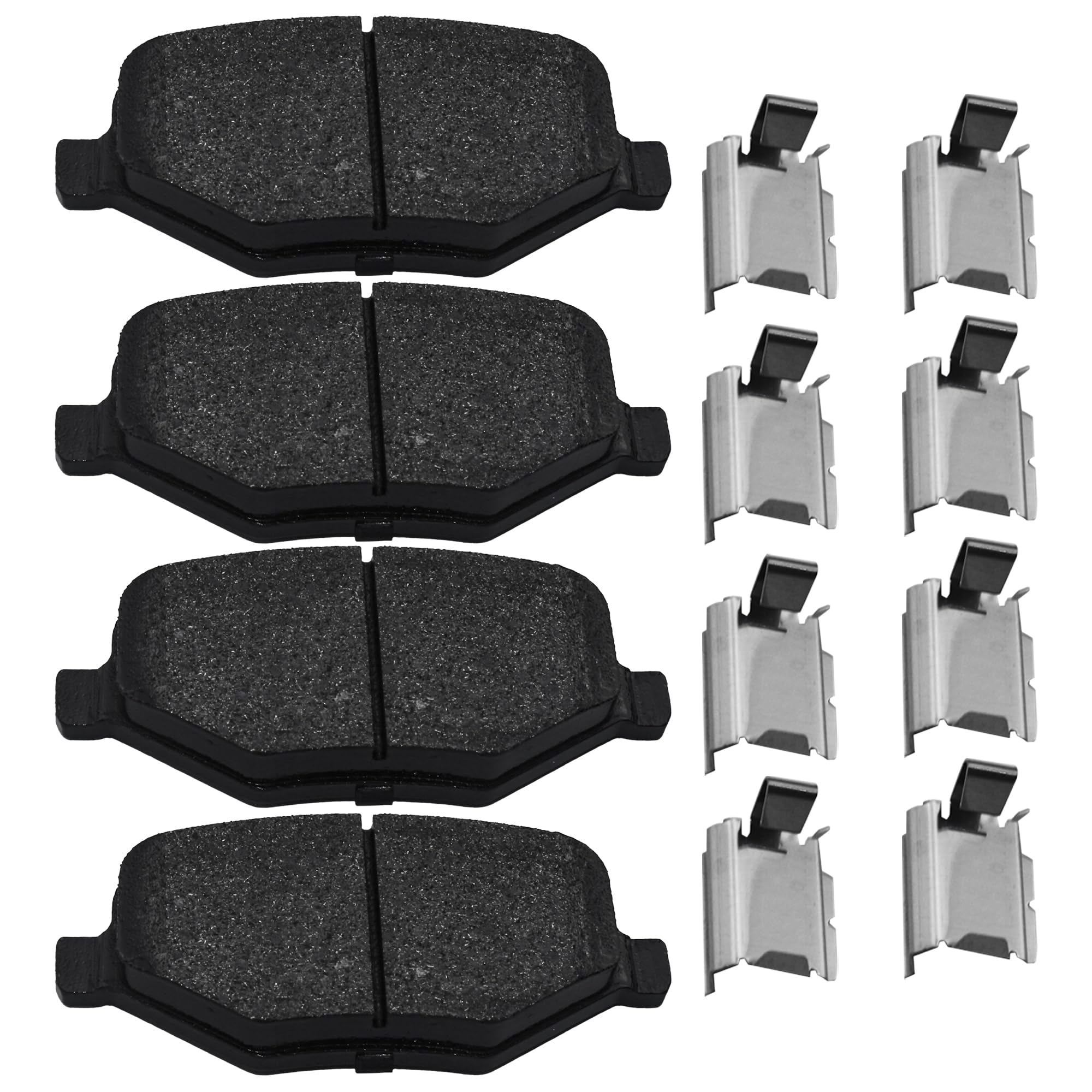 Brake Pads Rear Set Compatible with Ford Explorer Edge Taurus Flex Police Interceptor Utility, Lincoln MKS MKT MKX Rear Brakes Semi-Metallic D1377