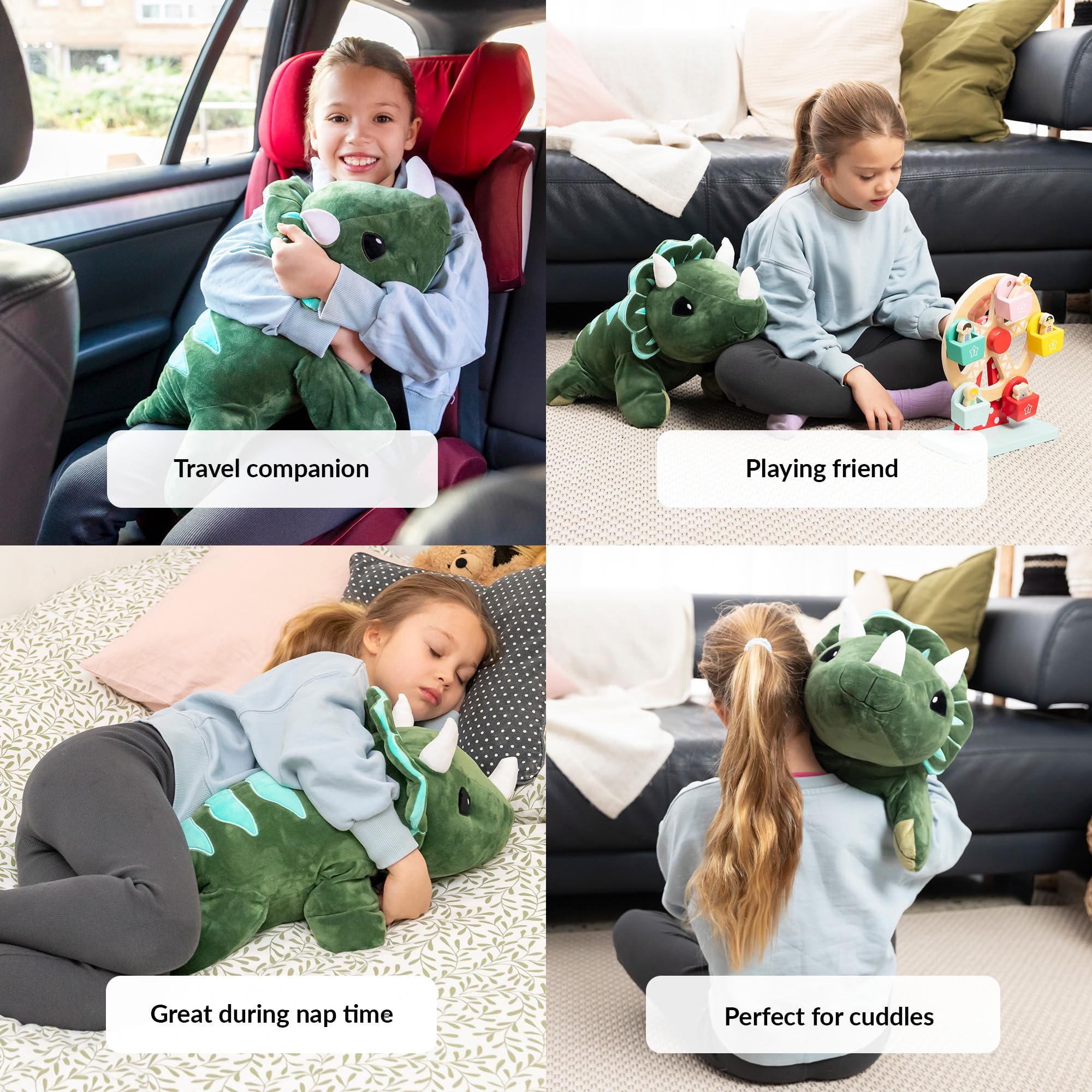 ODOXIA Kołdra obciążona dinozaur | 2,3 kg Kołdra obciążona dinozaur dla dzieci i dorosłych | Kołdra obciążona zmniejszająca lęk i stres | Pluszowe zwierzątko przeciwko stresowi i lękowi | W zestawie