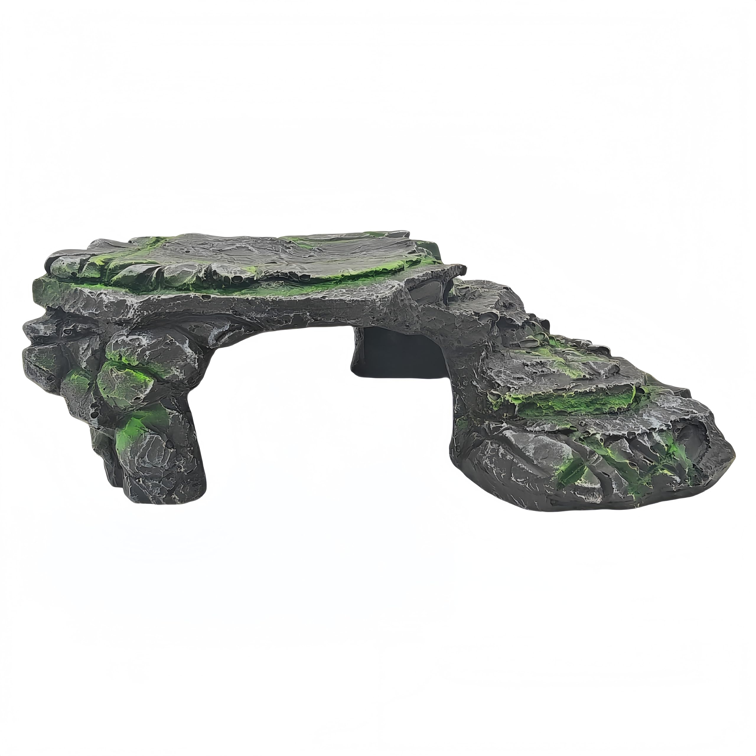 Reptile Hideouts,Aquarium Tank Accessories Decorations,Large Resin Reptile Simulation Rock Cave Hideouts for Lizards, Turtles, Snakes and Other Amphibian. (Upgrade turtle platform, Large)