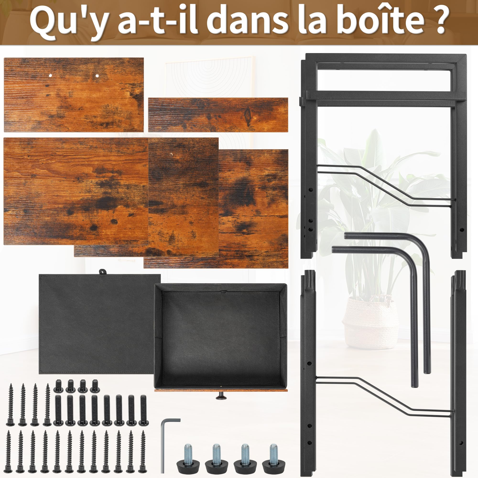 OUUTMEE 3 Niveaux Support pour Tourne-disques Vinyles, Table pour Tourne-disques avec Tiroir | Étagère Jusqu'à 100 Albums, Meuble de Platine Vinyle, Table d'Appoint pour Salon, Chambre et Bureau