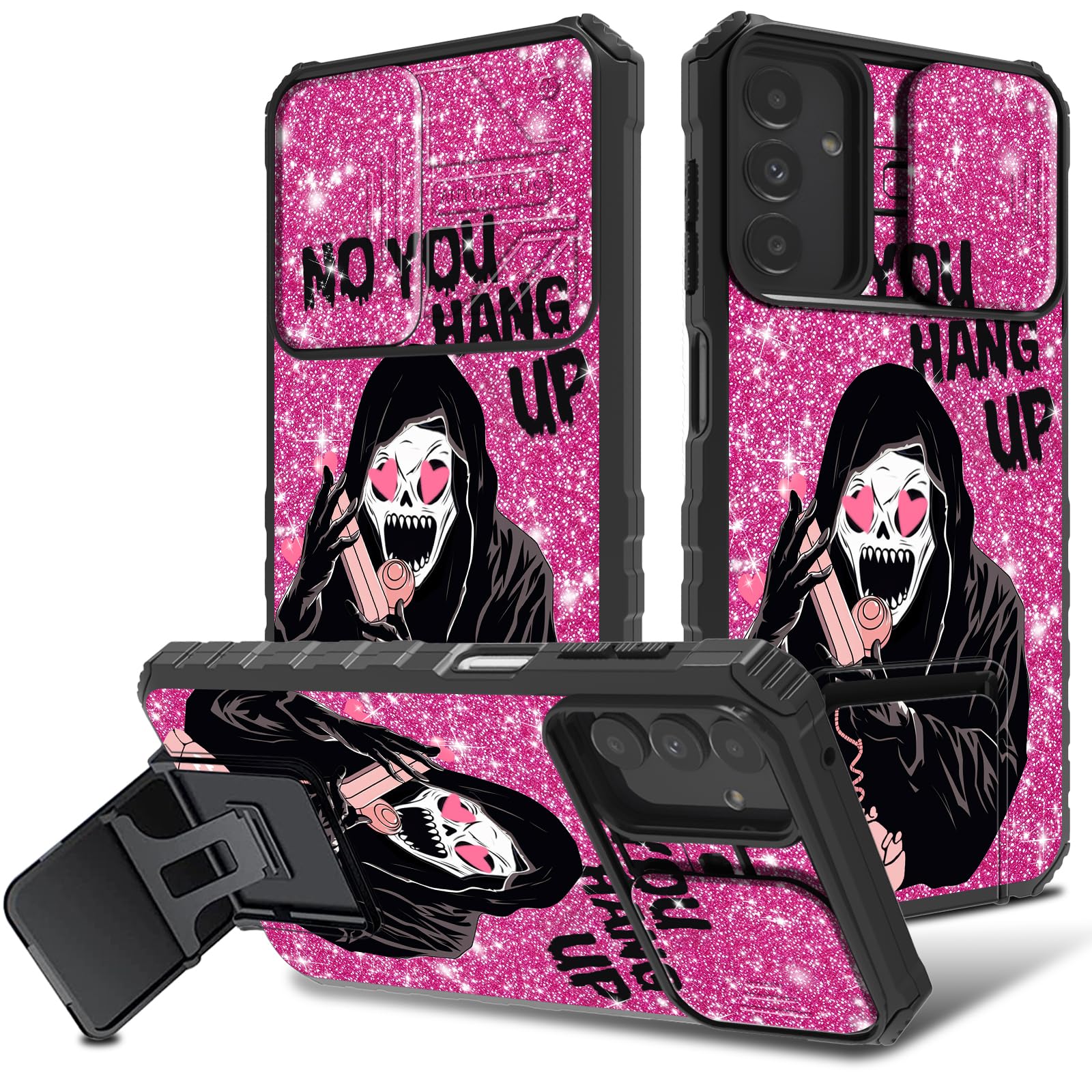 BVDIKMI Case for Samsung Galaxy A15 5G with Camera Cover & Kickstand Dual Layer Heavy Duty Shockproof Rugged TPU Protection Case for Galaxy A15 4G/5G,