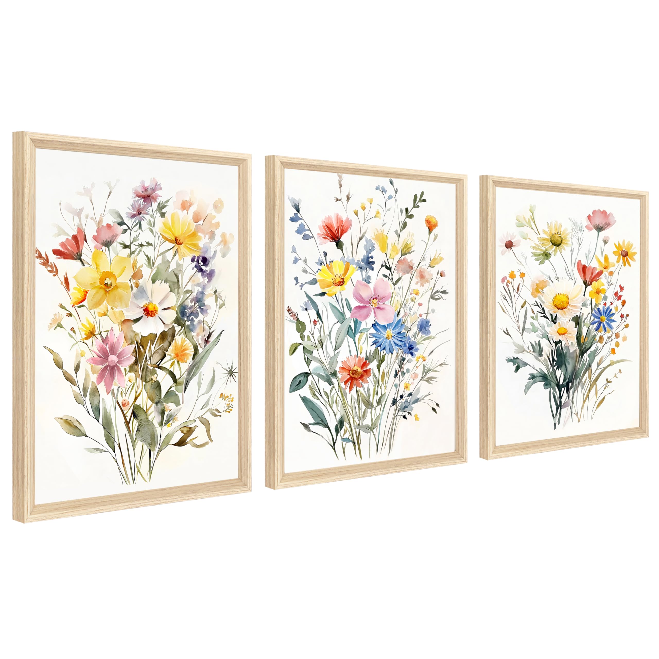 3Pcs Wooden Framed Boho Canvas Wall Art Orange Abstract Leaves And Sun Painting Canvas Prints Nordic Minimalist Geometric Picture for Living Room Bedroom Hallway Home Wall Decor 120x60cm(16"x24"x3pcs) — view 65