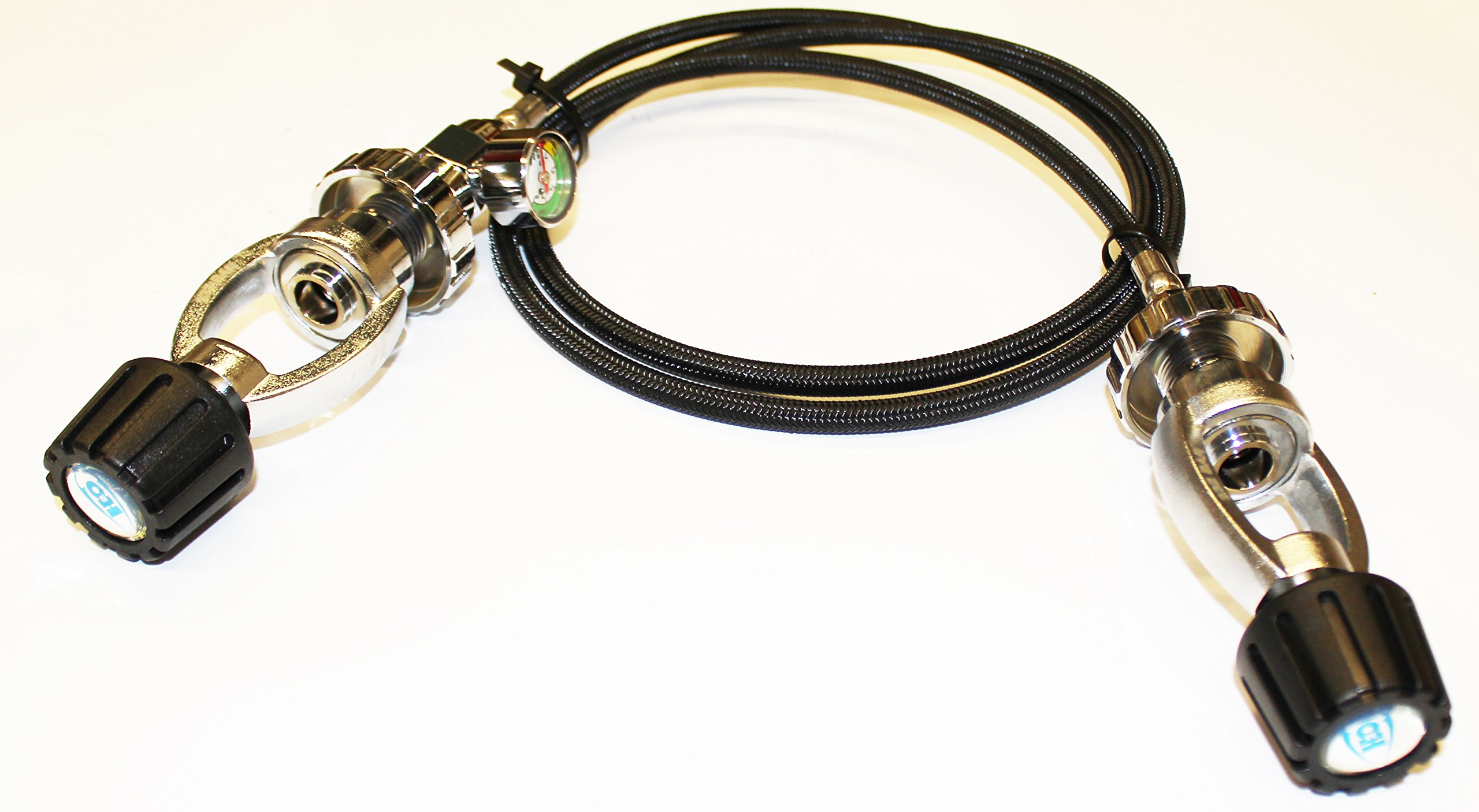 H2ODYSSEY Complete Scuba Transfill Hose Set Cylinder Equalizer DIN or Yoke (Adapter) with Deluxe