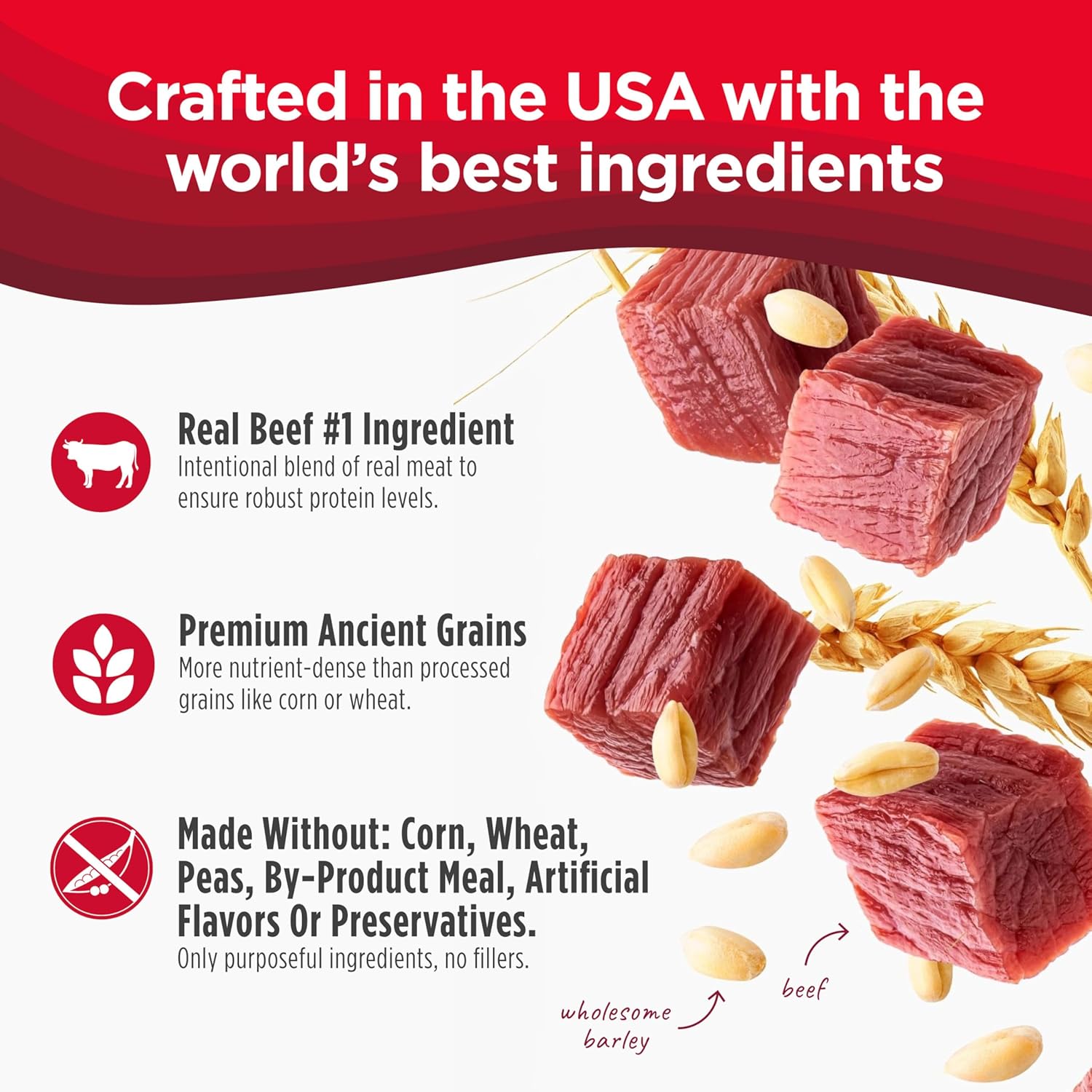 Nulo Frontrunner Dry Dog Food - Adult High-Protein Beef, Barley & Lamb Recipe, Natural Kibble with Ancient Grains, Probiotics, Taurine, Omega 3 for Small, Medium and Large Breeds, 25lb Bag