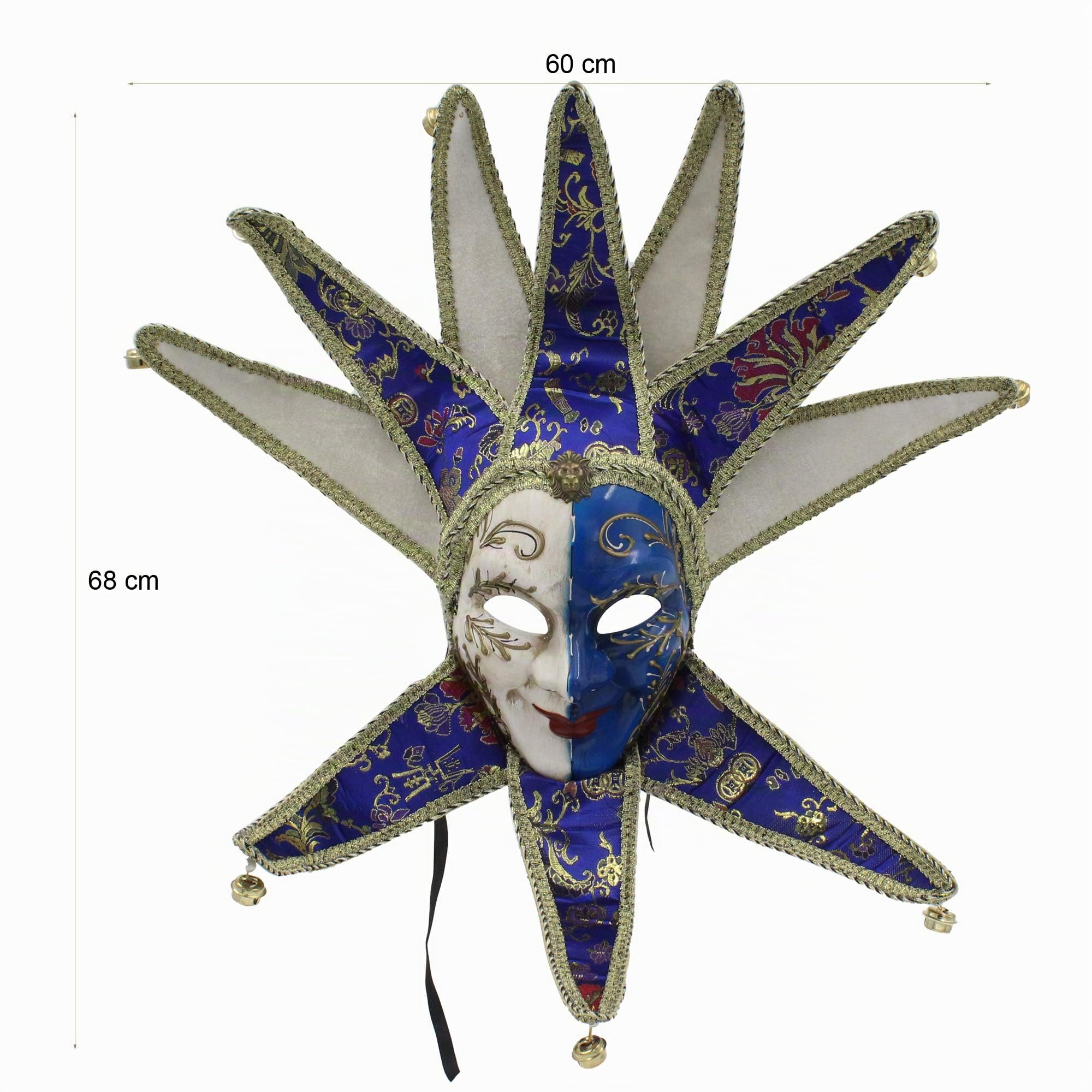 Máscara Veneciana del Bufón de Modelo Vintage para Carnaval Halloween Navidad Cosplay Fiesta Bola de Fantasía