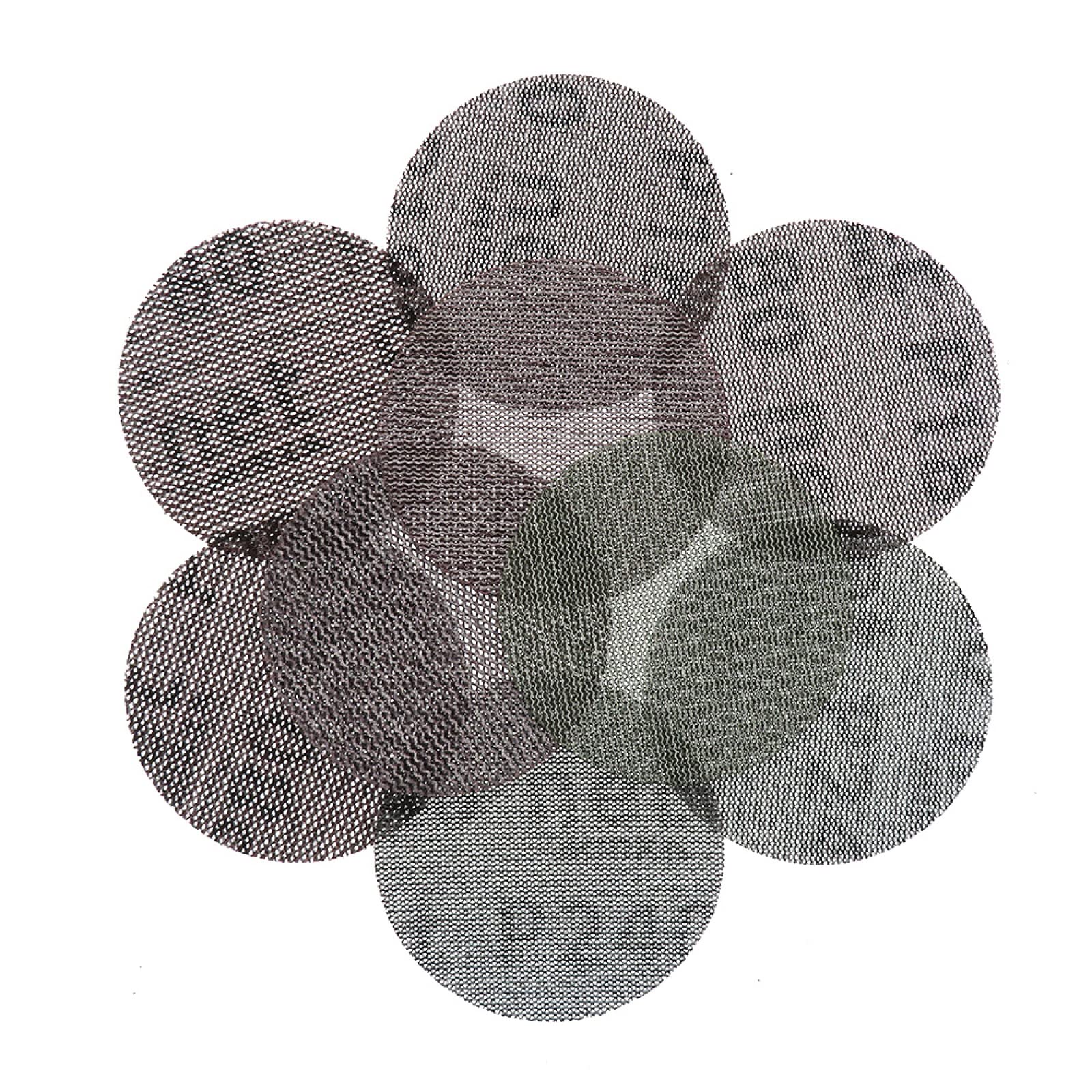 50 pezzi/scatola di carta vetrata da 3 pollici 75 mm, dischi abrasivi a rete automatica, antipolvere, anti-bloccaggio, grana 80/180/240, rimozione a secco, finitura levigatura(180)