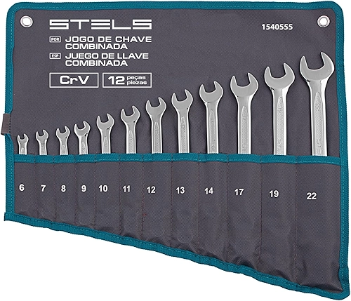 Stels Jogo De Chave Combinada Aço Cromo Vanadio 12 Peças (6 7 8