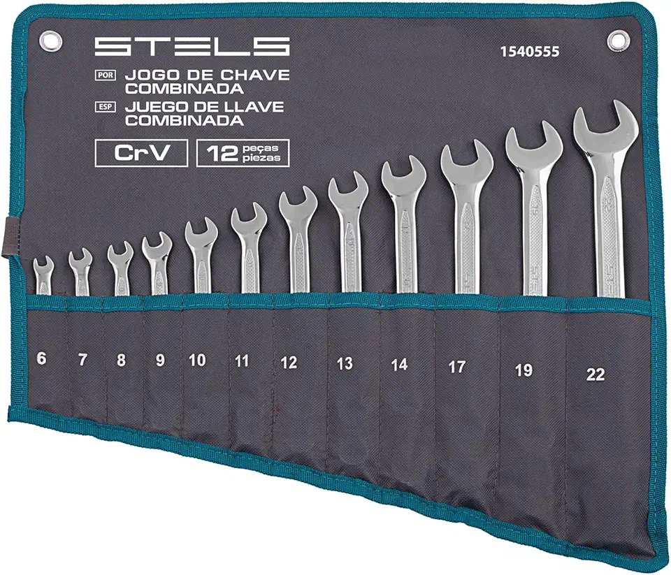 Stels Jogo De Chave Combinada Aço Cromo Vanadio 12 Peças (6 7 8