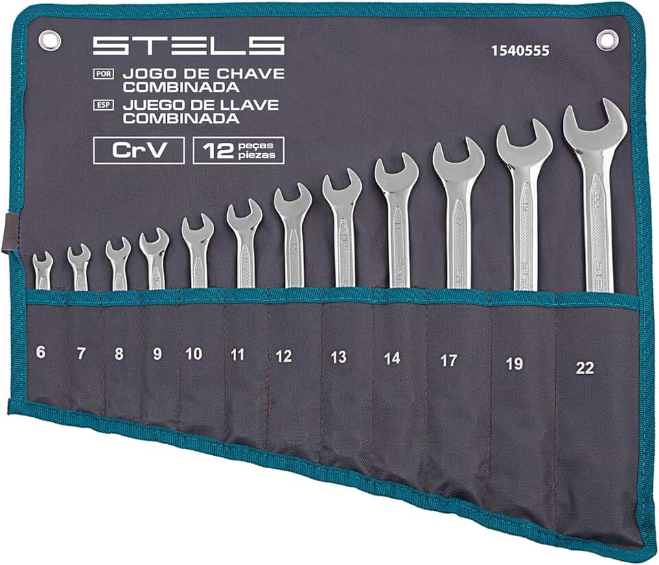 Stels Jogo De Chave Combinada Aço Cromo Vanadio 12 Peças (6 7 8