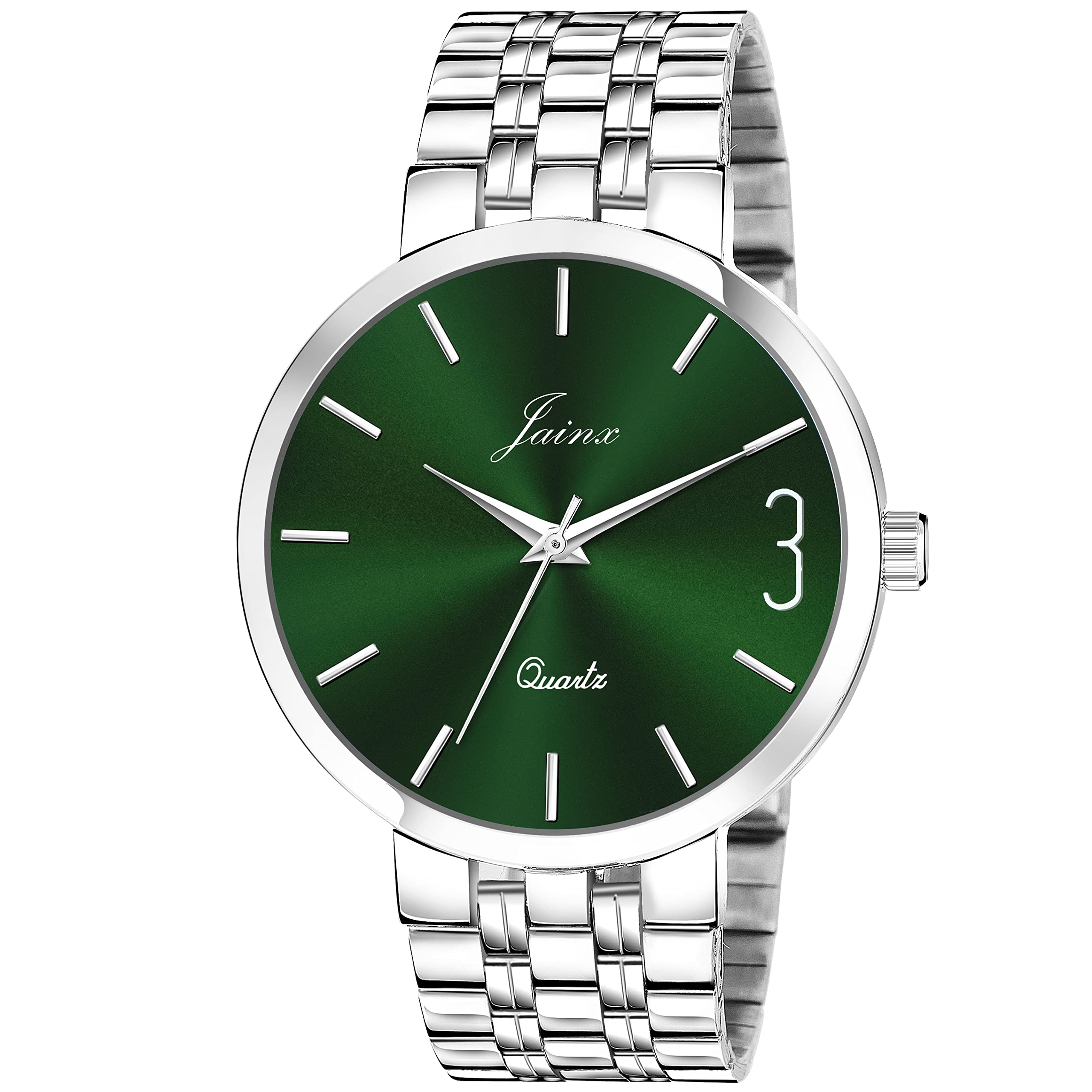 jainx Green Dial Steel Chain Analog Wrist Watch for Men - JM7140 (B0BJ93RF3R) Amazon Price History, Amazon Price Tracker