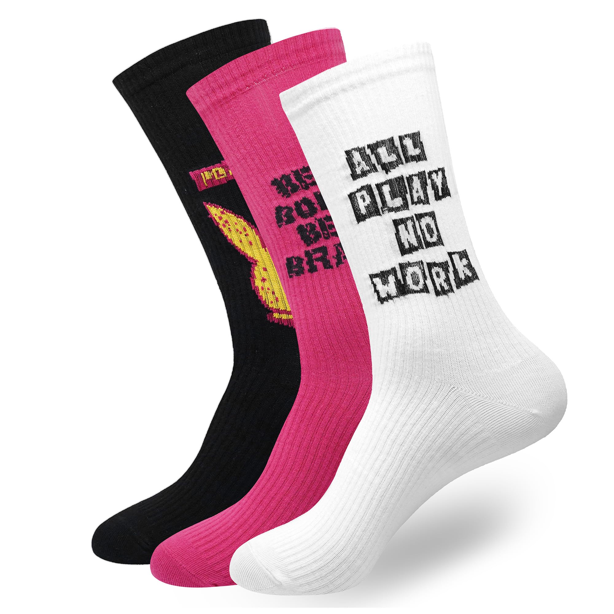 BALENZIACotton Blend Men's Playboy Crew Length Socks|Official Playboy Merchandise
