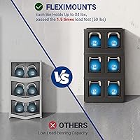 Vista 3 de FLEXIMOUNTS 75 QT Contenedores de almacenamiento apilables con tapas, contenedores de almacenamiento de plástico plegables, organizadores de armario