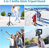 Vista 5 de AKASO Mini Selfie Stick Tripod Lightweight Extension for Shooting Video Vlog Accessories Compatible with AKASO Action Camera EK7000/Brave 4/Brave 7