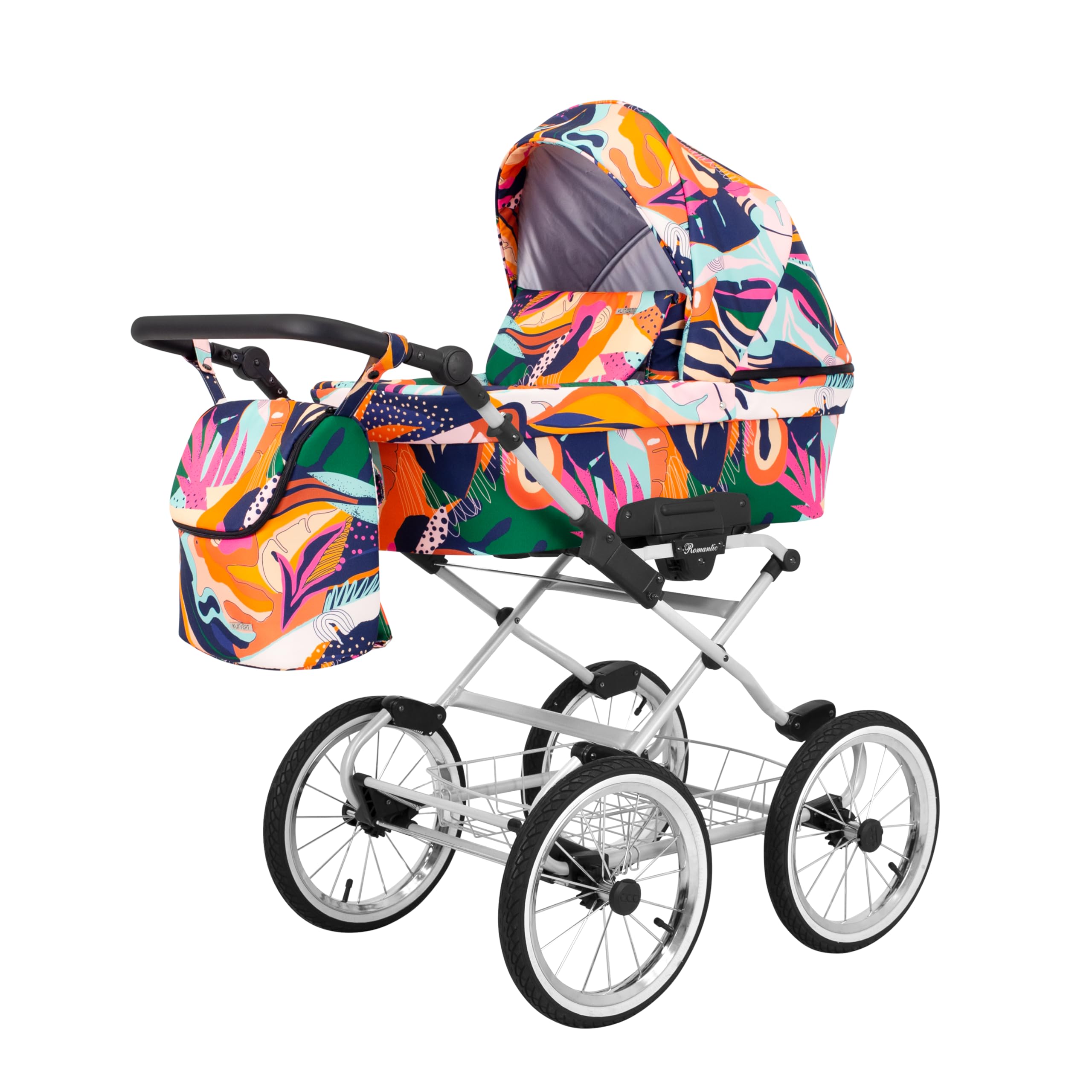 Passeggino per bambini 3 in 1 et 2 in 1 navicella carrozzina seggiolino auto KUNERT Romantic 3in1 et 2in1 passeggini (colorato- cornice grigia, 3in1 Cosmo)