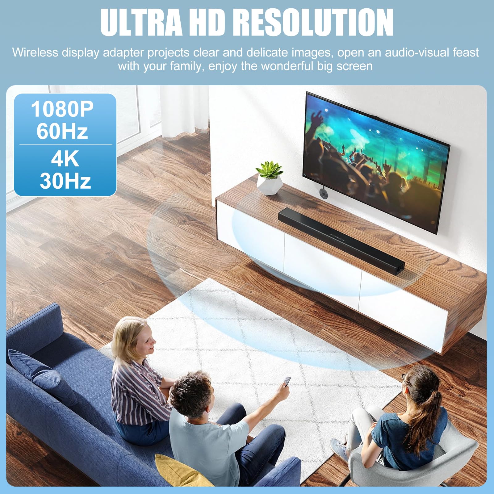 4K Wireless Display Dongle, bezprzewodowy Smart Media Player Streaming