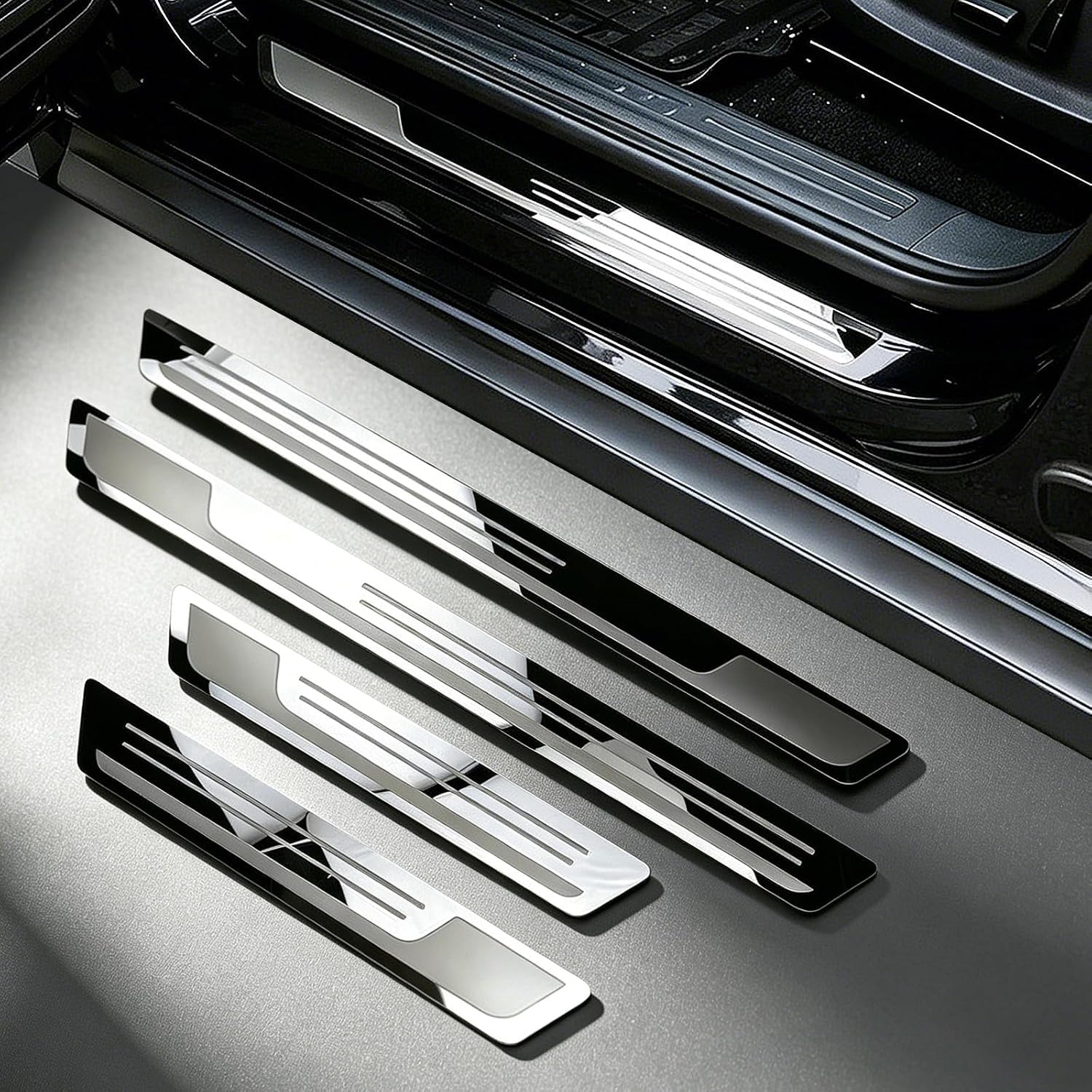VAPORVERSE Stainless Steel Car Door Sill for MG HS Trophy 2024