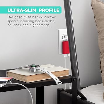 iHome Slim 2-Port USB Wall Charger, Flat Multiport Travel Plug Adapter