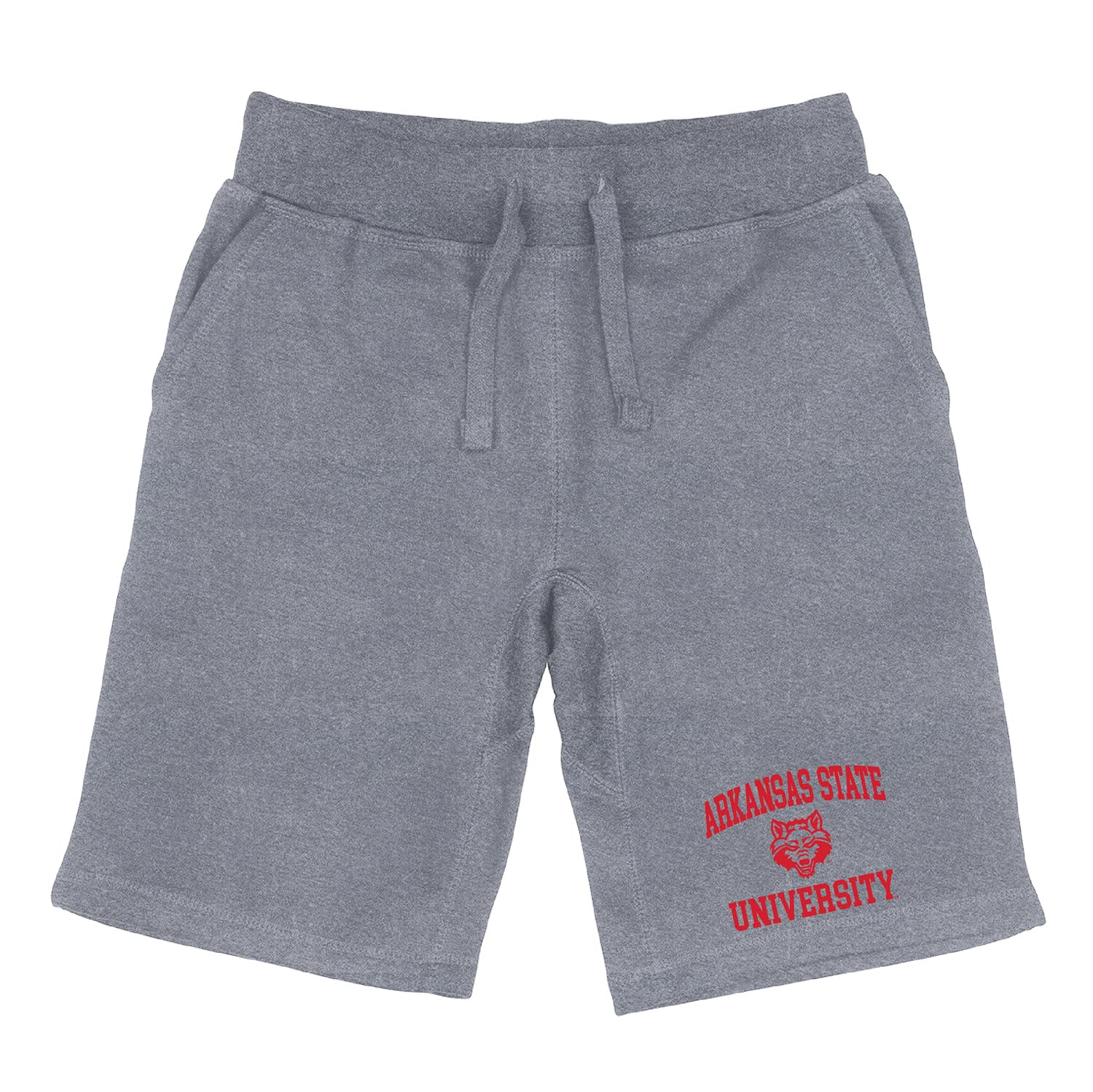 Arkansas State University Red Wolves Seal College Fleece Drawstring Shorts - Heather Grey, Large