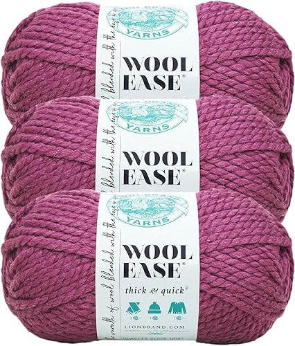 Vista 184 de Lion Brand Yarn Wool-Ease Thick & Quick Yarn - 318.2 ft, Graphite Grafito