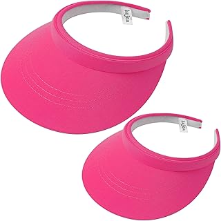 Sponsored Ad - 2 Pack Visor Women Men Sun Hat Clip On Visors Adjustable Sport Wide Brim Cap