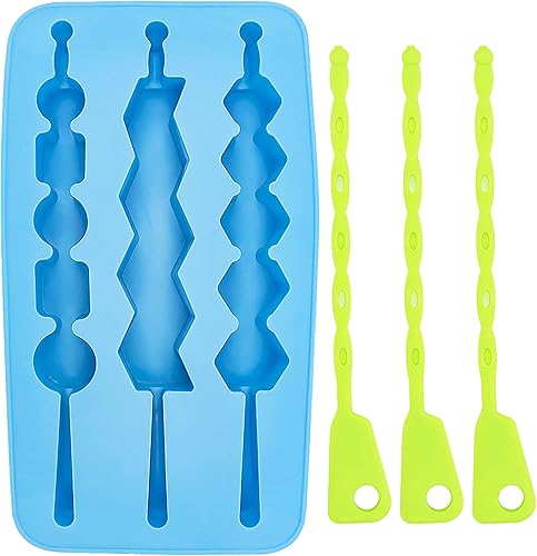 Miniatura 2 de Fairly Odd Novelties Bandeja para cubitos de hielo Kabob con palitos de agitación (brochetas)